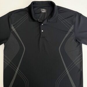 PGA Tour Mens Black Golf Polo Shirt, Mens Golfing Collared Shirts, Mens Golf L17